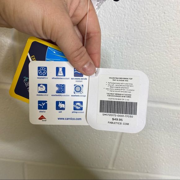 Fabletics Black Valentina Midi Bikini Top Size Small NWT - Picture 9 of 14